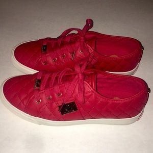 G By Guess - Backer 2 Red Quilted Lace Up Sneakers